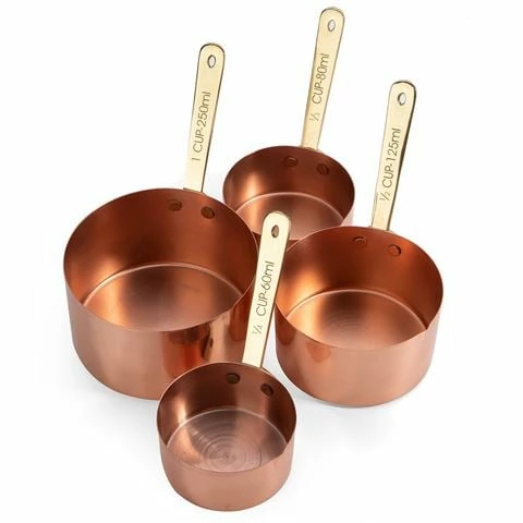 Academy Home Goods - Copper-Plated Measuring Cup Set 4pce