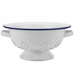 Falcon - Enamel Colander White & Blue