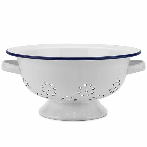 Falcon - Enamel Colander White & Blue